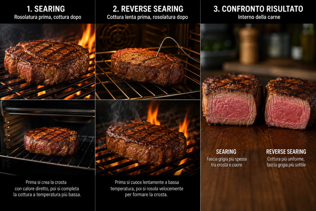 Differenza tra reverse searing e searing tradizionale