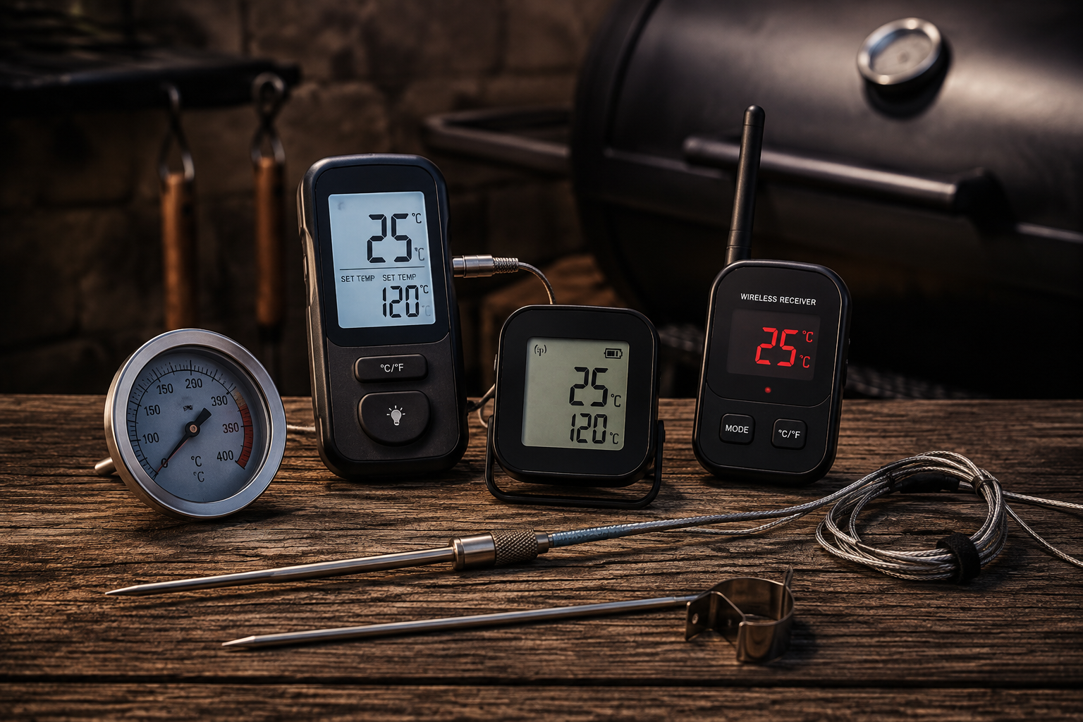 Termometri BBQ digitali e analogici con sonde cablate e wireless